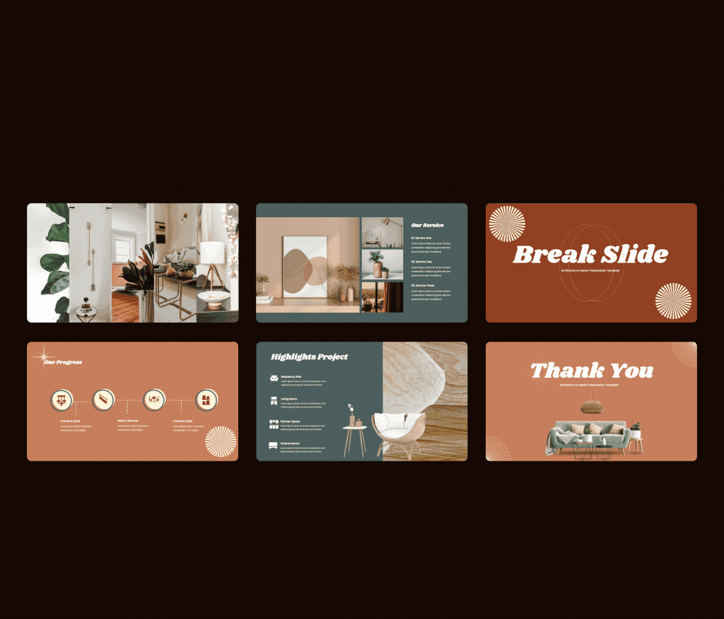 Dazzling interior design PowerPoint Presentation Template