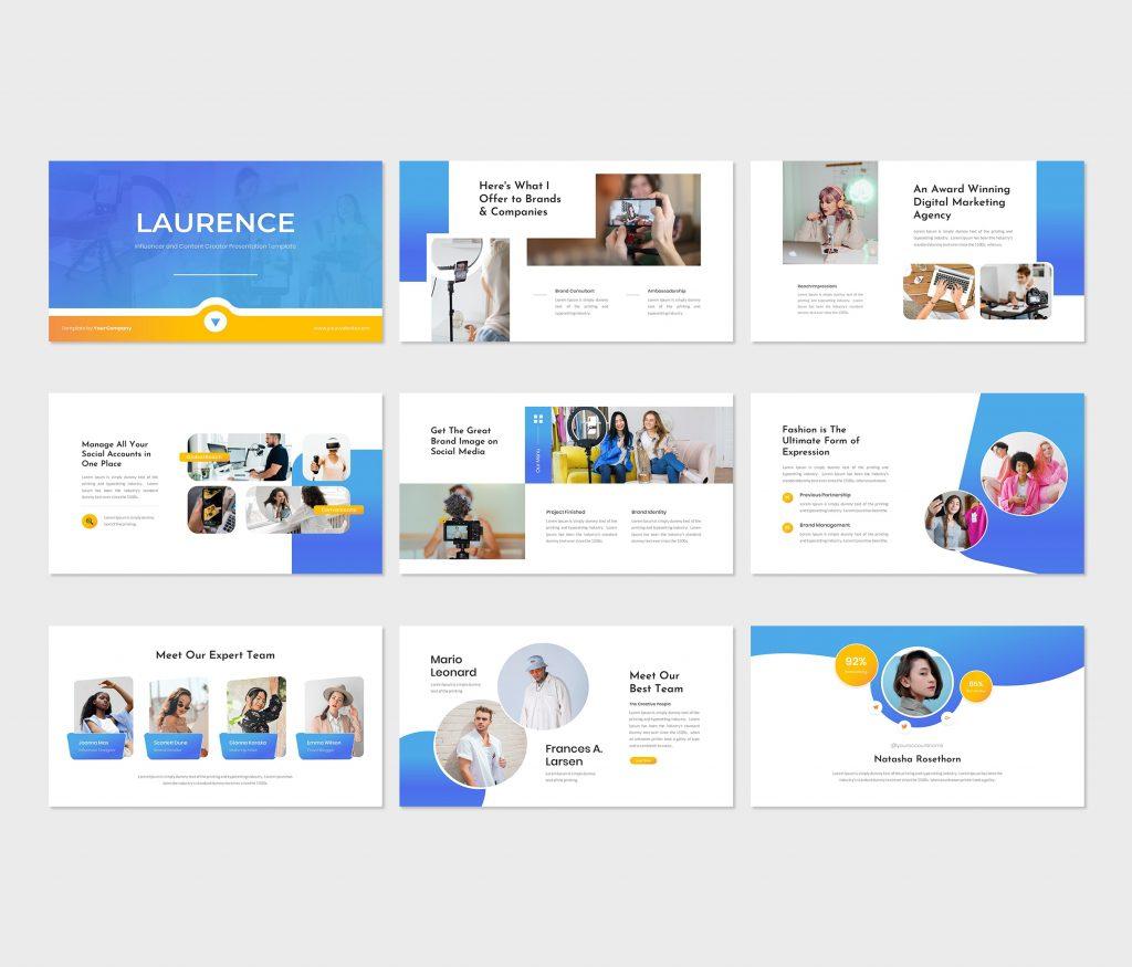 Laurence - Influencer &amp; Content Creator PowerPoint Template