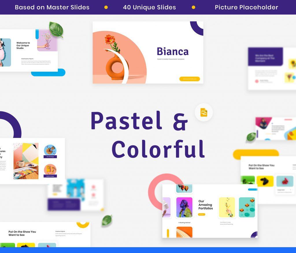Bianca - Pastel &amp; Colorful Google Slides Template