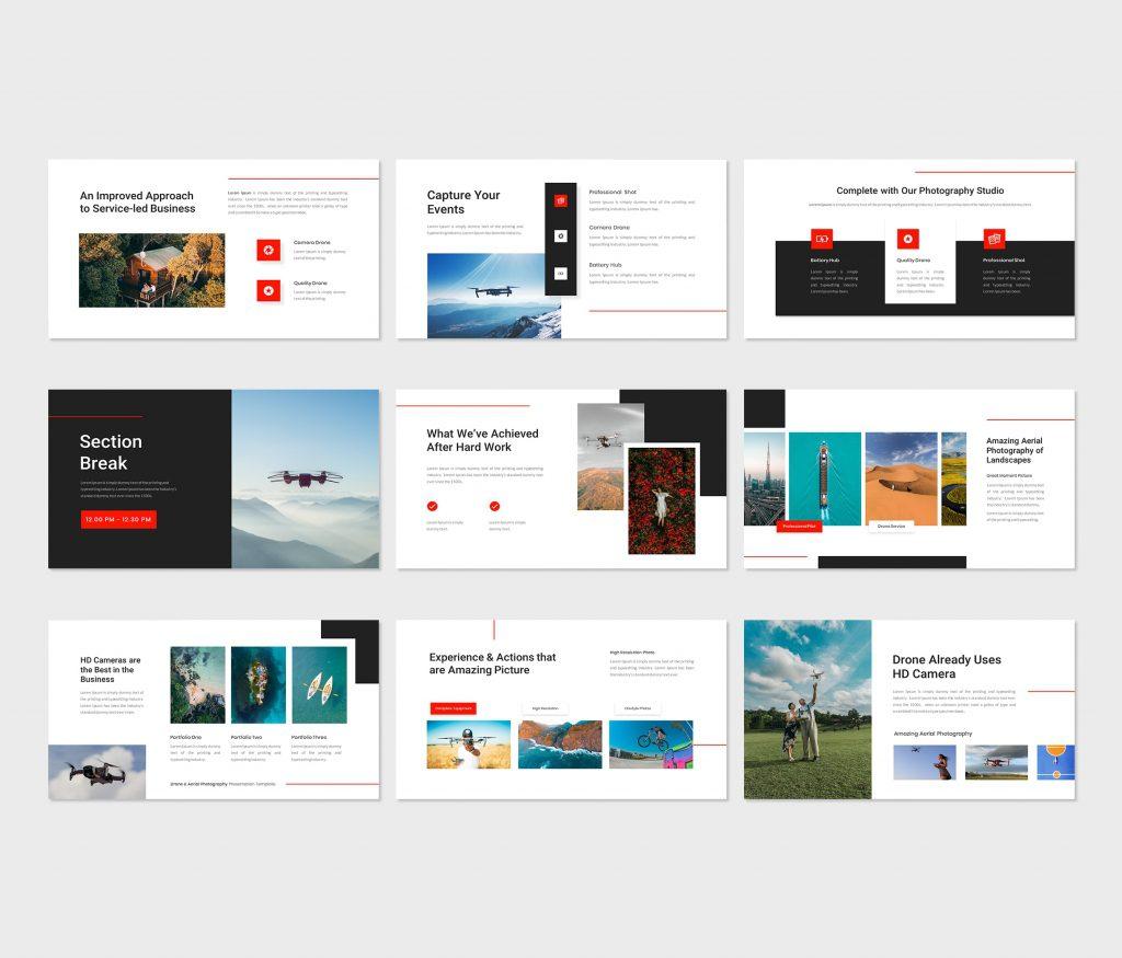 Xevana - Drone &amp; Aerial Photography PowerPoint Template