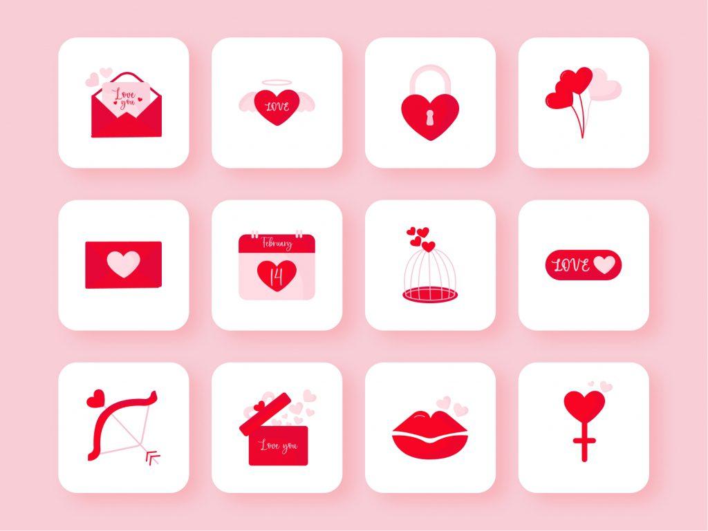 Valentine's day Icons Set