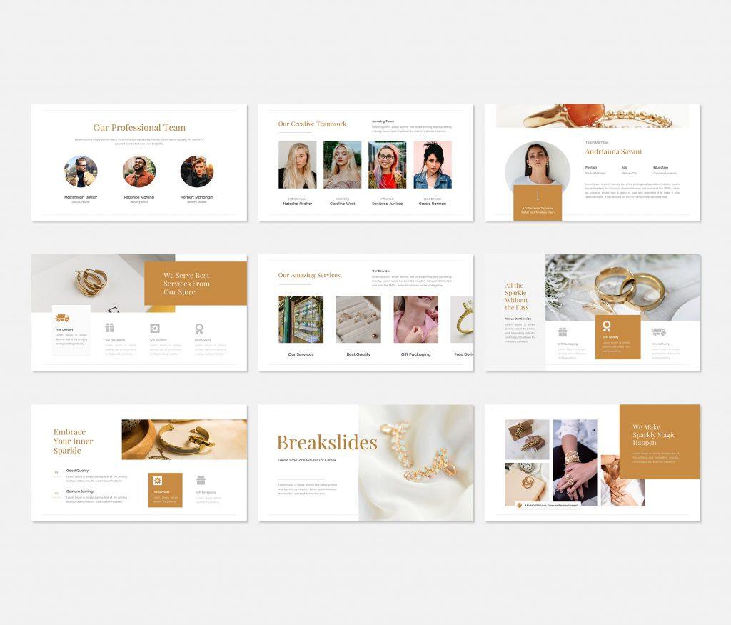 Evelyn - Jewelry Manufacturer &amp; Shop  powerpoint Presentation Template