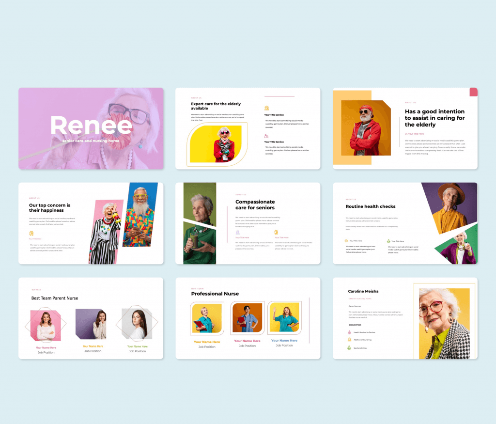 Renee Senior care & nursing home PowerPoint Template