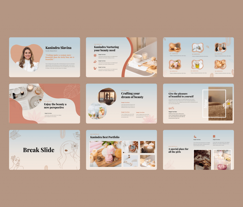 GLOWY - SPA & beauty PowerPoint presentation Template