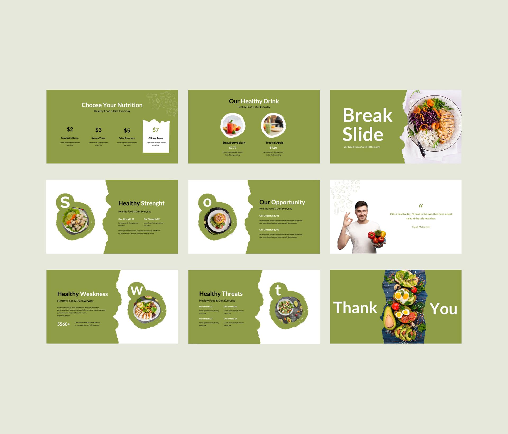 HealthScape - Healthy Food & Diet Presentation Template.