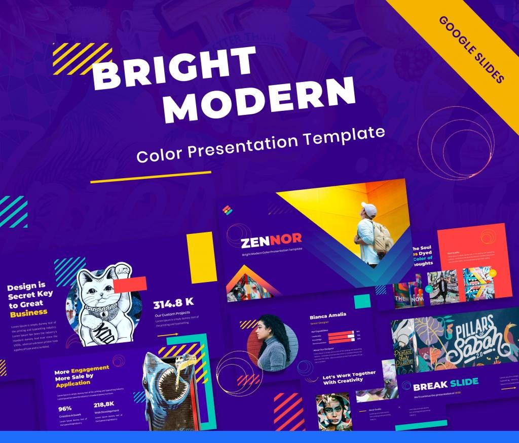 Bright Modern Color GoogleSlides Presentation Template