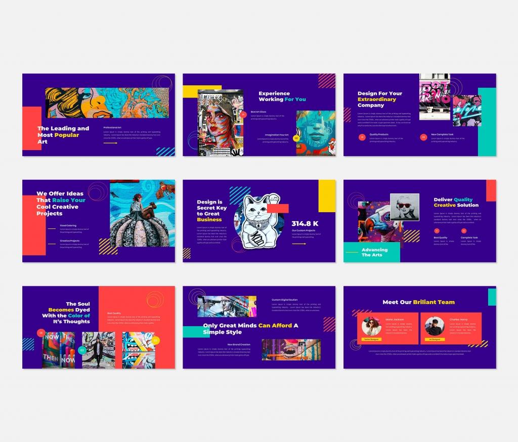 Bright Modern Color GoogleSlides Presentation Template