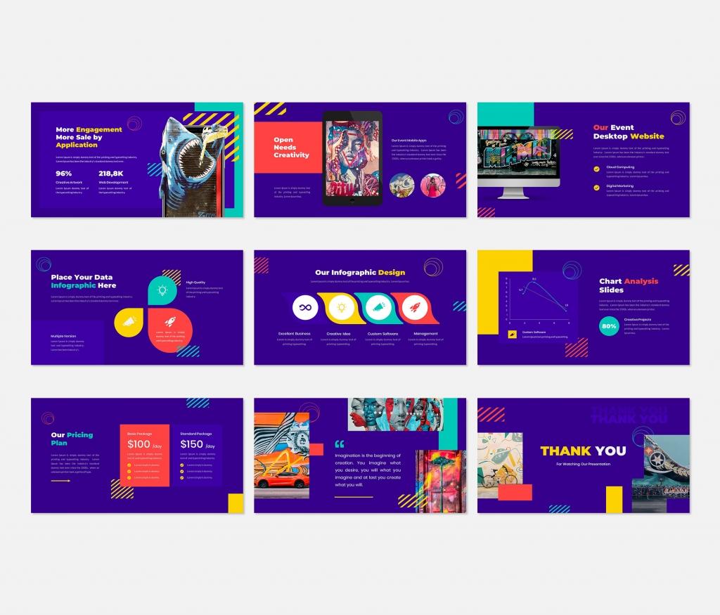 Bright Modern Color GoogleSlides Presentation Template
