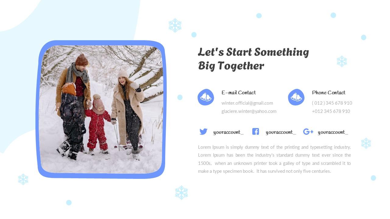 Glaciere Winter Themed Presentation PowerPoint