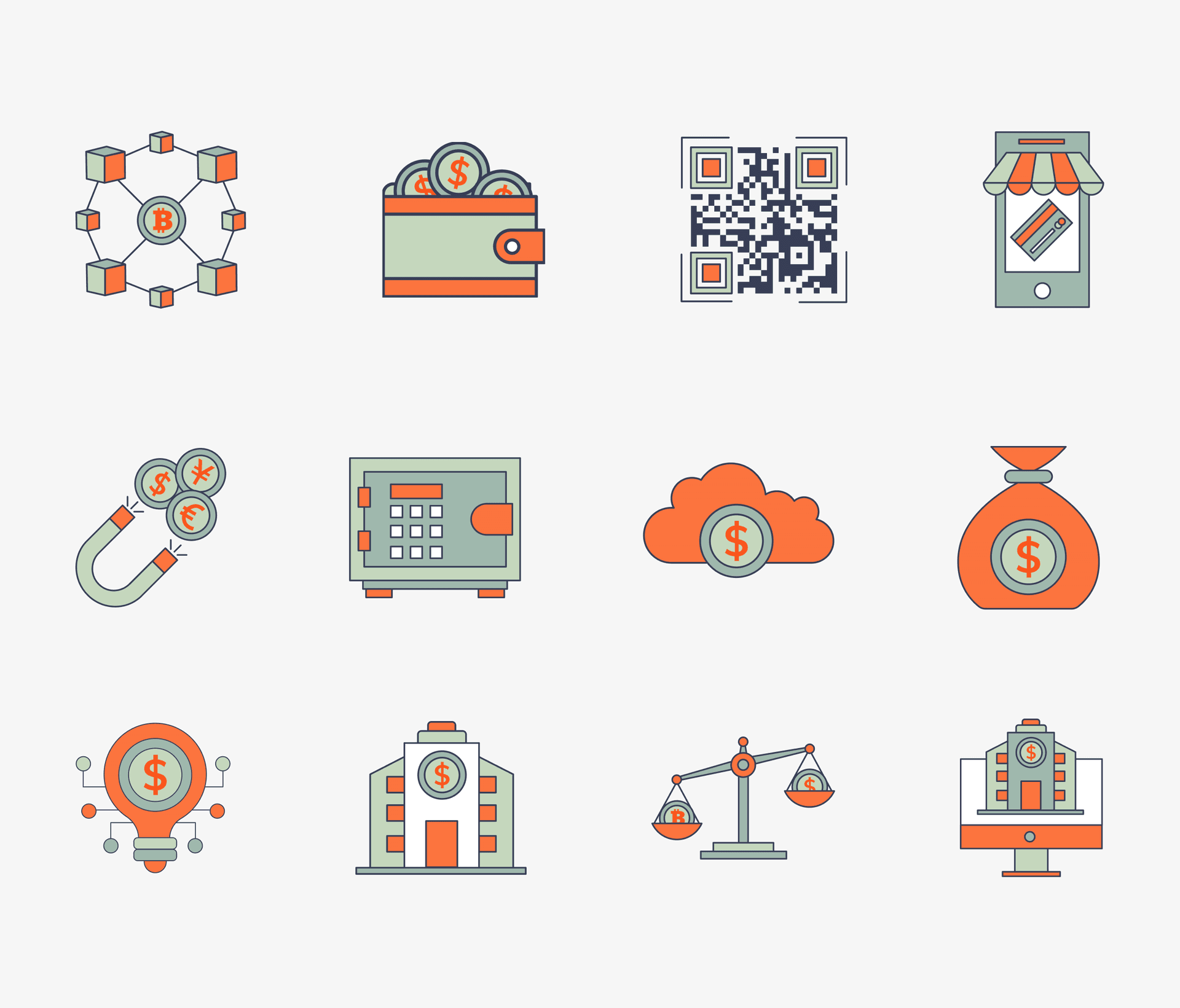 Fintech icon pack