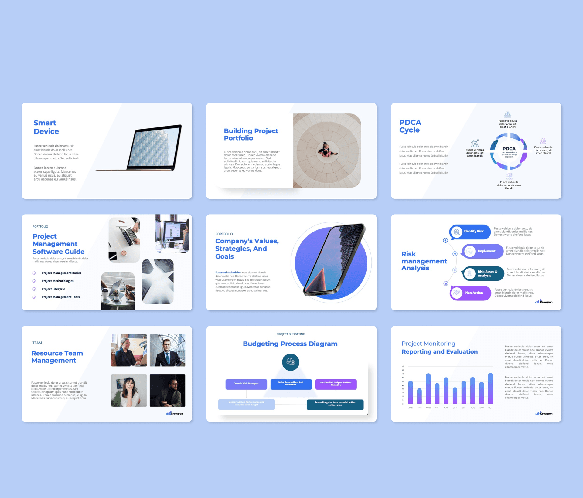 Premast | Growpon -Project management Presentation Template