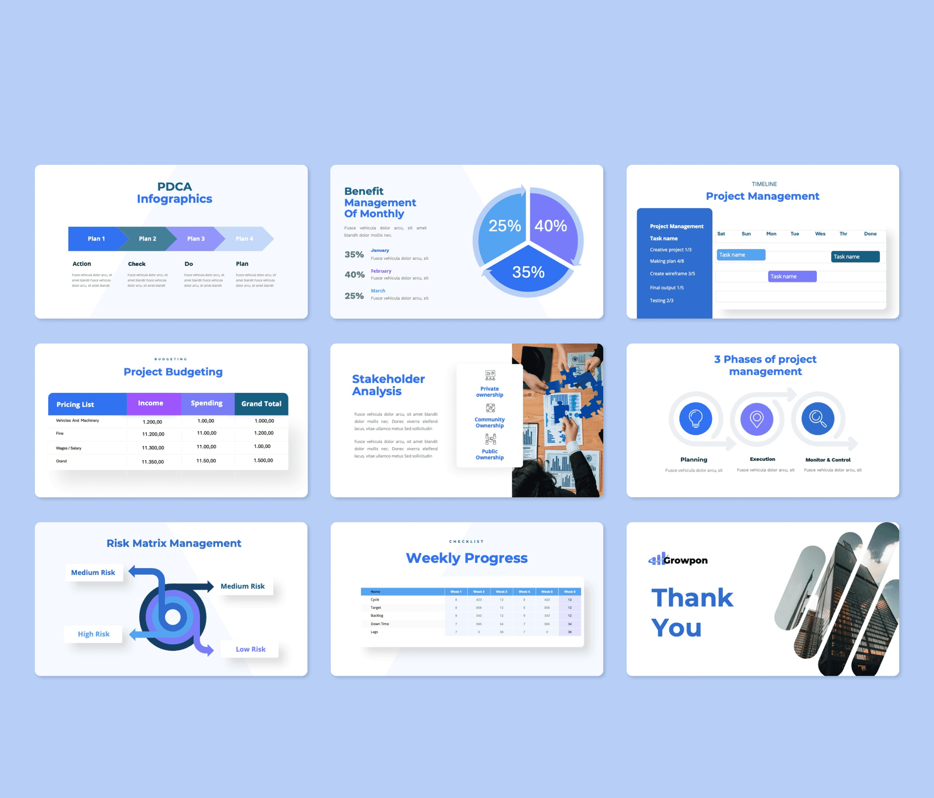 Growpon -Project management Presentation Template