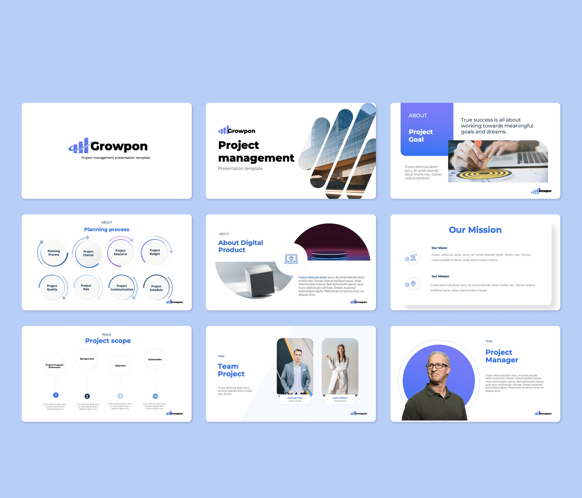 Growpon -Project management Presentation Template