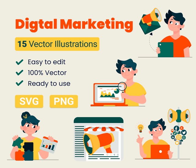 Digital marketing Illustration