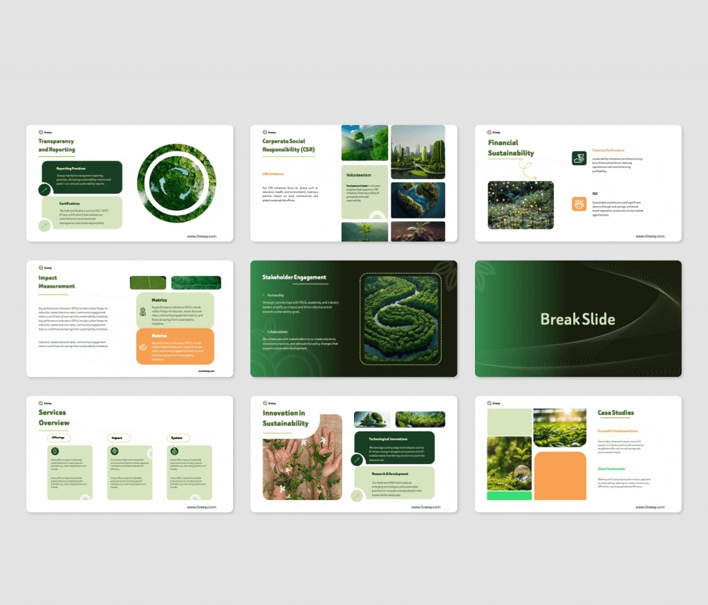 Grassy - Sustainability pitch deck PowerPoint Presentation Template