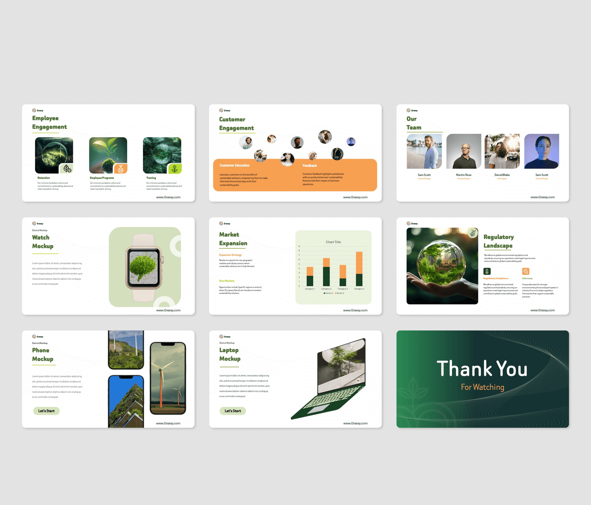 Grassy - Sustainability pitch deck PowerPoint Presentation Template