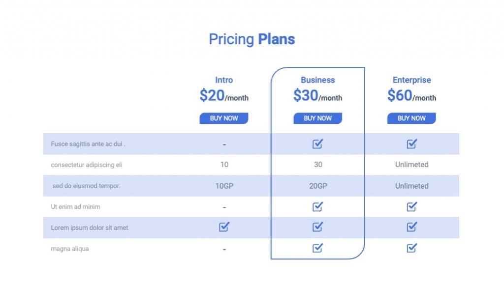 PicePro-Pricing Plans PowerPoint Template