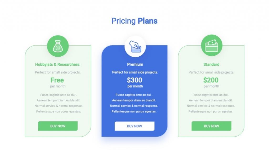 PicePro-Pricing Plans PowerPoint Template