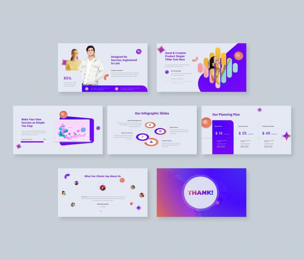 Glazmo - Creative Glassmorphism PowerPoint Template