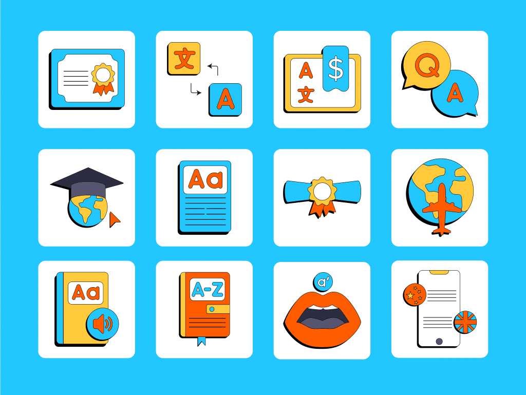 25 Language Learning Icon Pack