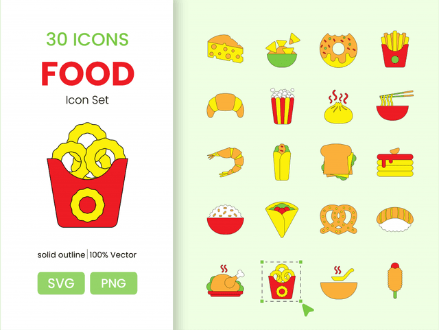 30 Food Icon set