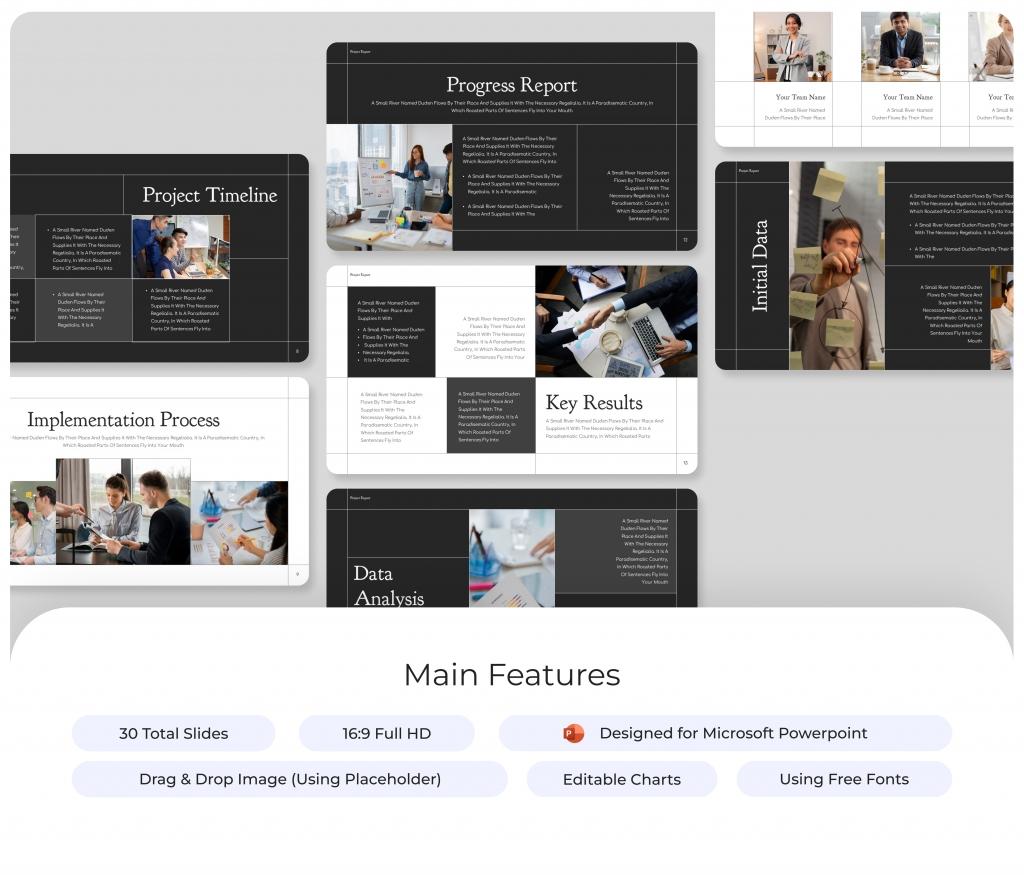 Project Report PowerPoint Presentation Template
