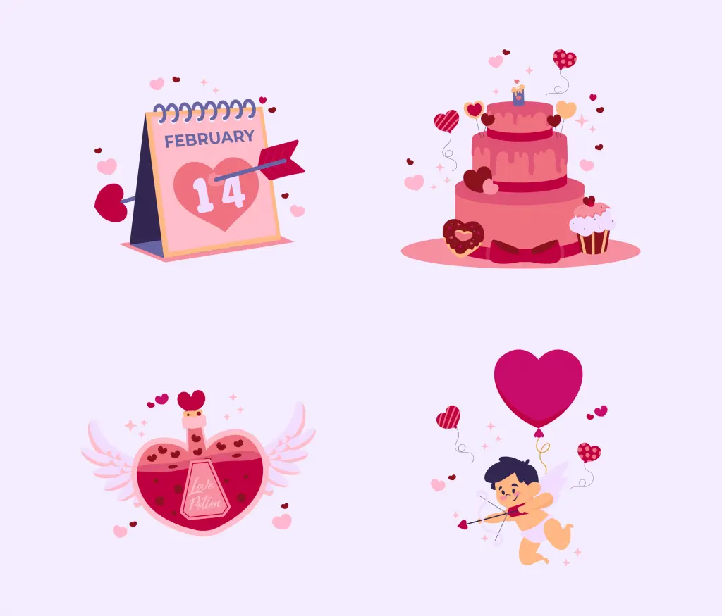 16 Valentines Illustration Pack