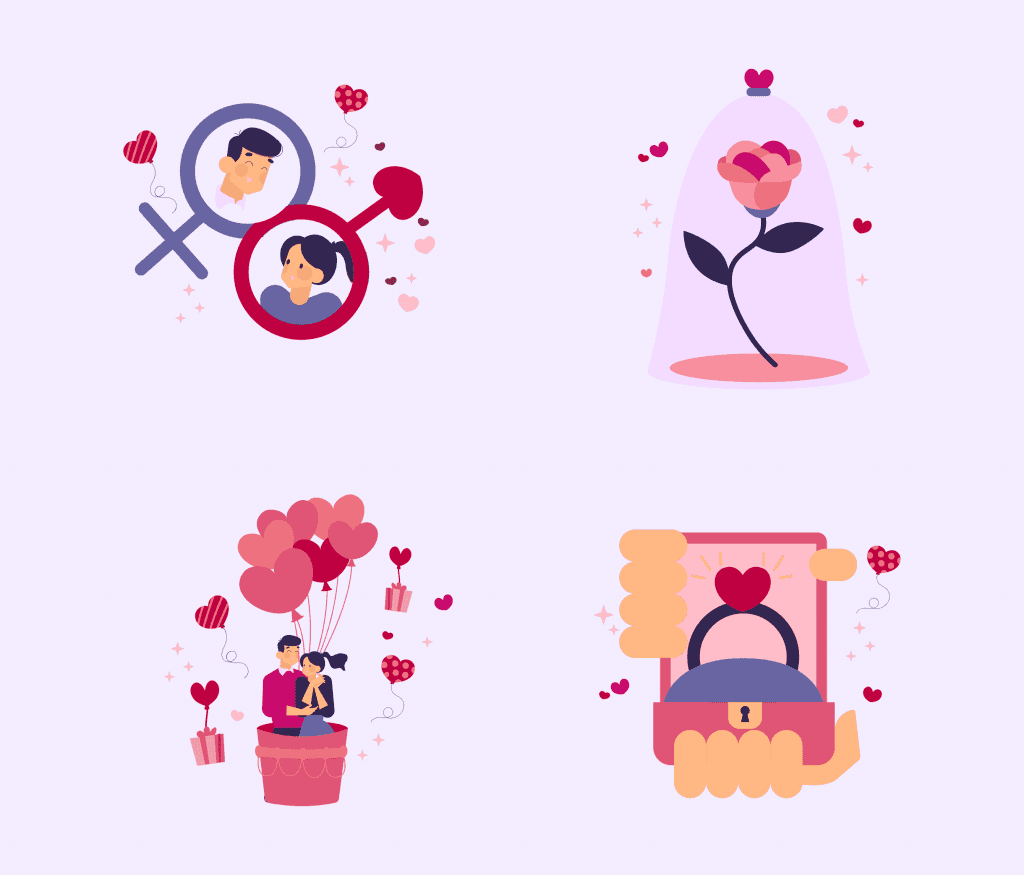 16 Valentines Illustration Pack