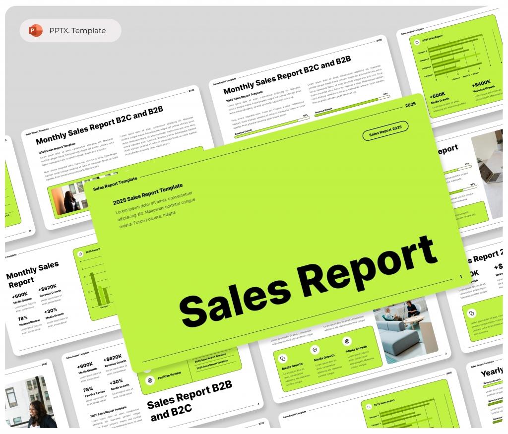 Sales Report 2025 PowerPoint Presentation Template