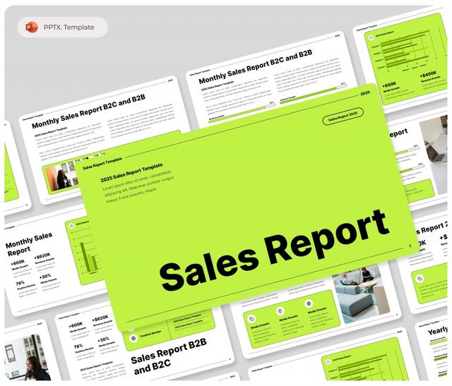 Sales Report 2025 PowerPoint Presentation Template