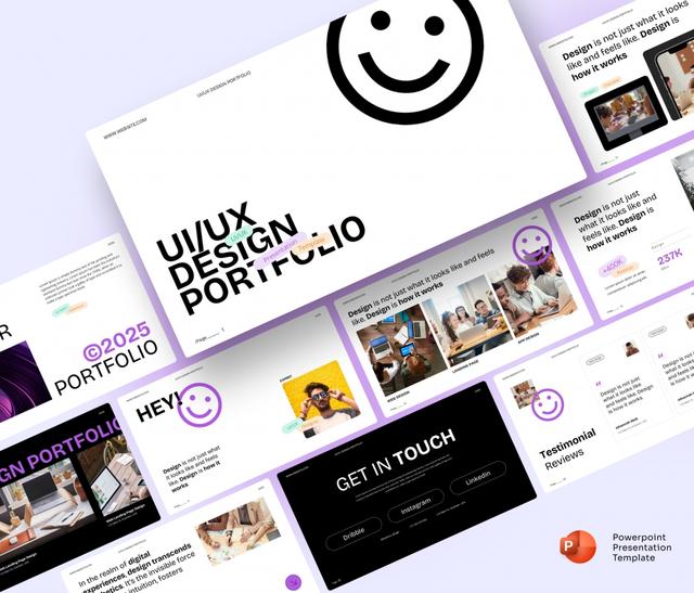 UI/UX Design Portfolio PowerPoint Presentation