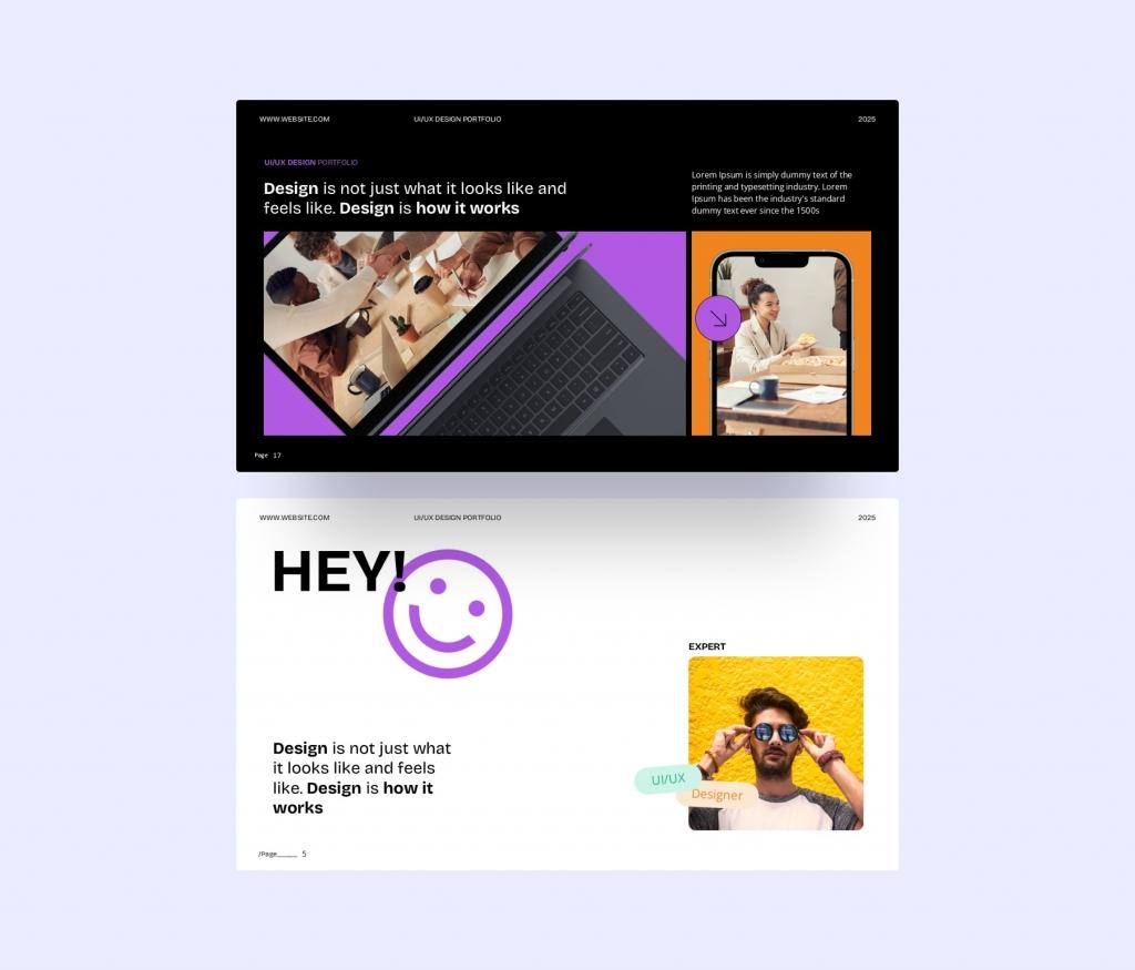 UI/UX Design Portfolio PowerPoint Presentation