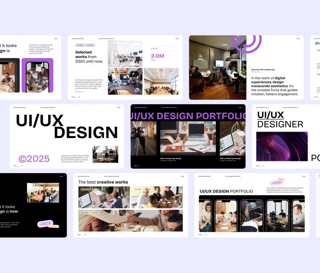 UI/UX Design Portfolio PowerPoint Presentation