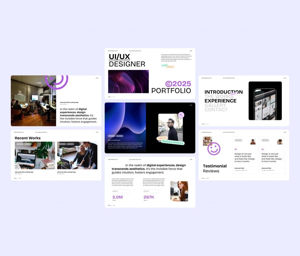 UI/UX Design Portfolio PowerPoint Presentation