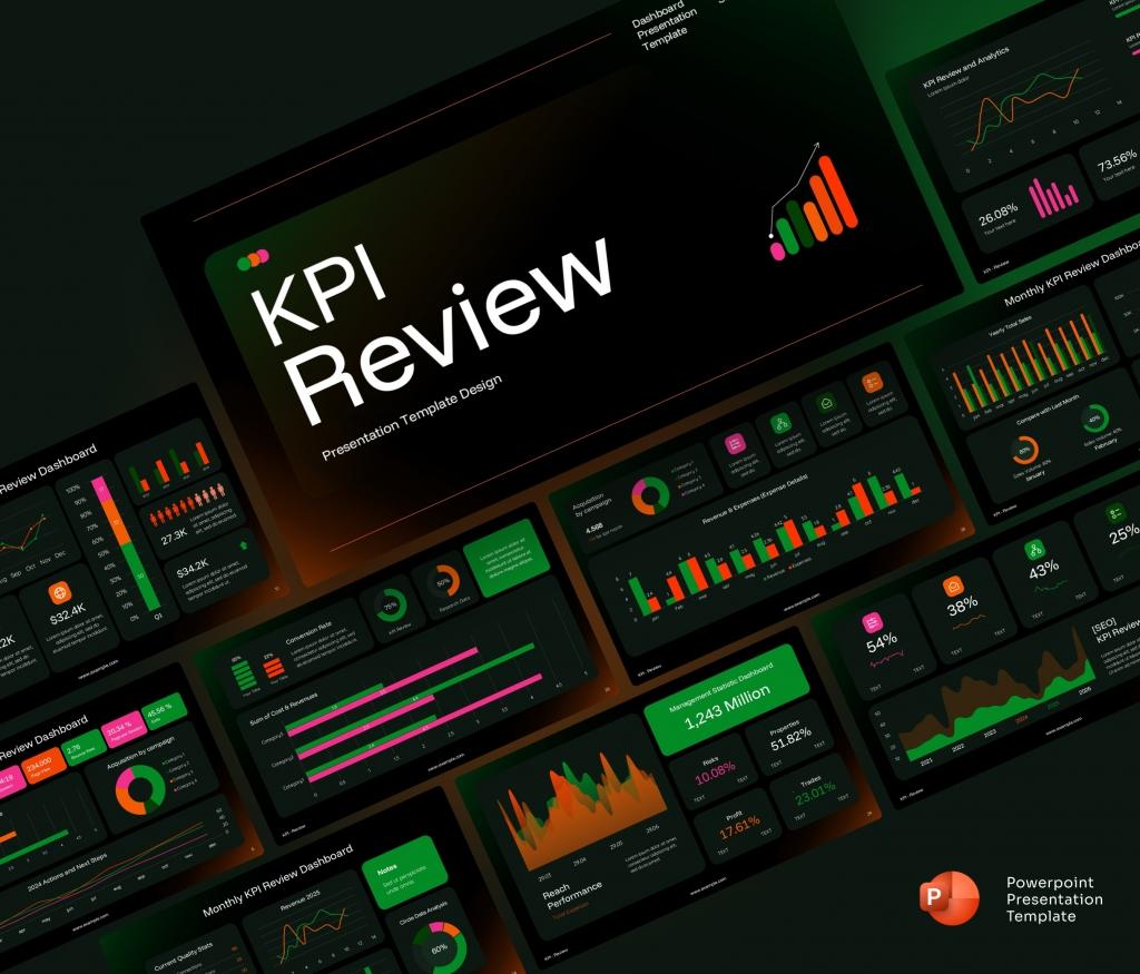 KPI Review PowerPoint Presentation Template