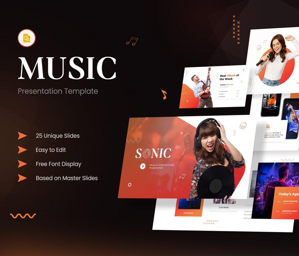 Sonic- Music & Entertainment Google Slides Template