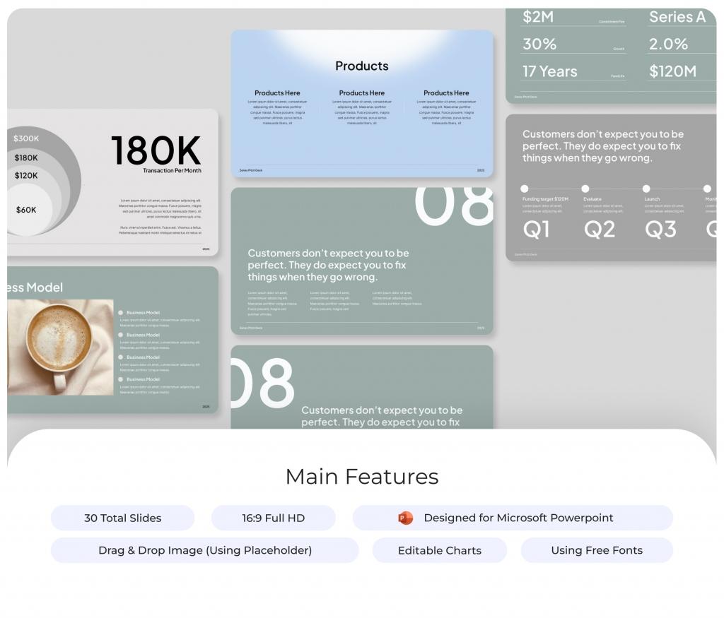 Zones Pitch Deck PowerPoint Template