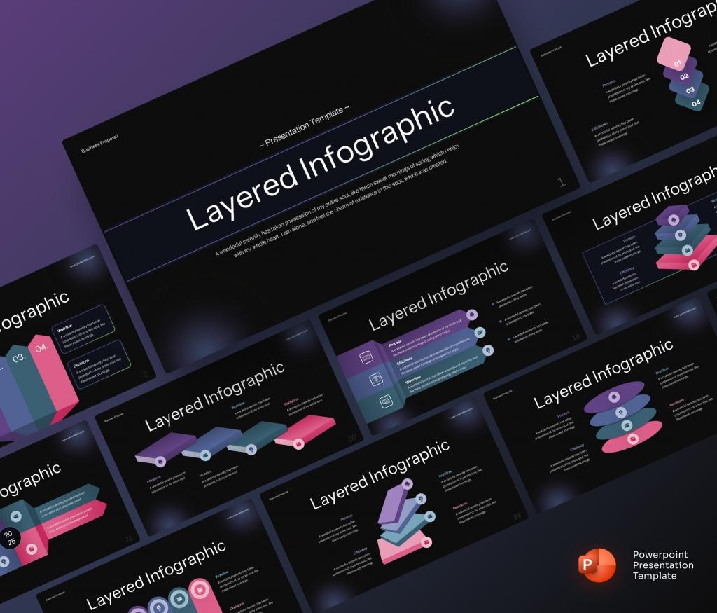 Layered Infographic presentation PowerPoint Template