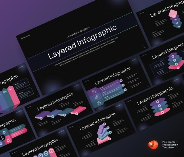 Layered Infographic presentation PowerPoint Template