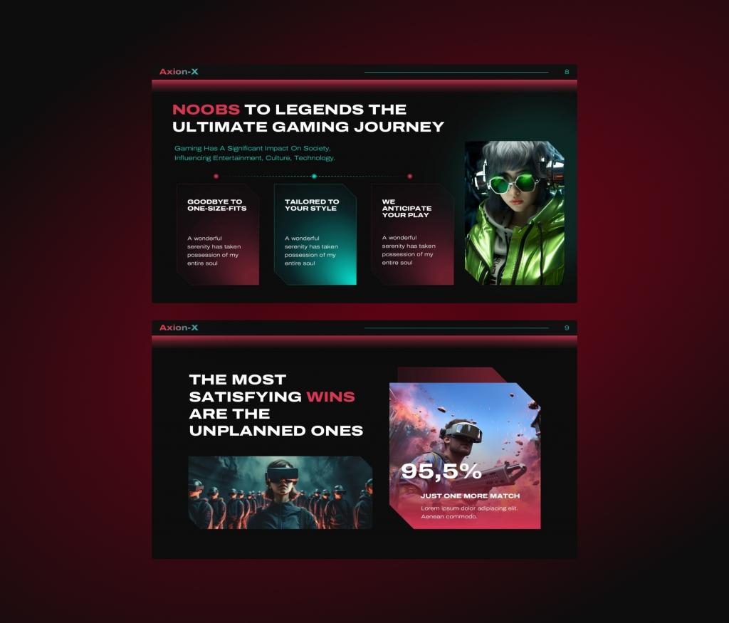 Axion-X Gaming Presentation PowerPoint template