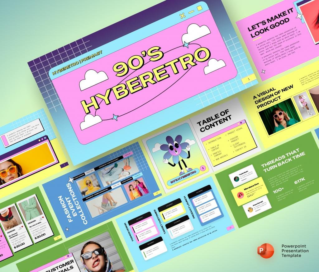 90's Brutalism Style PowerPoint Presentation Template