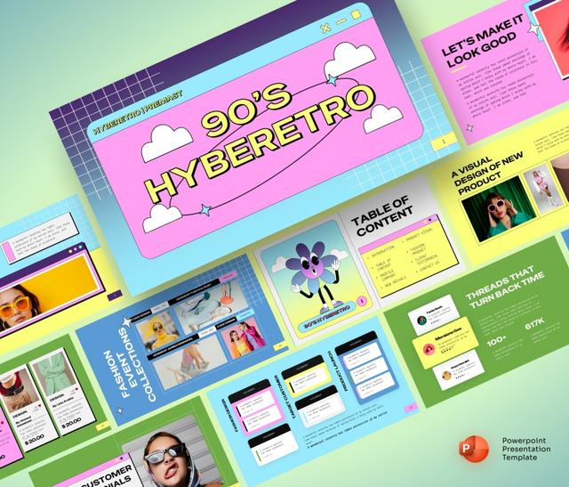 90’s Brutalism Style PowerPoint Presentation Template