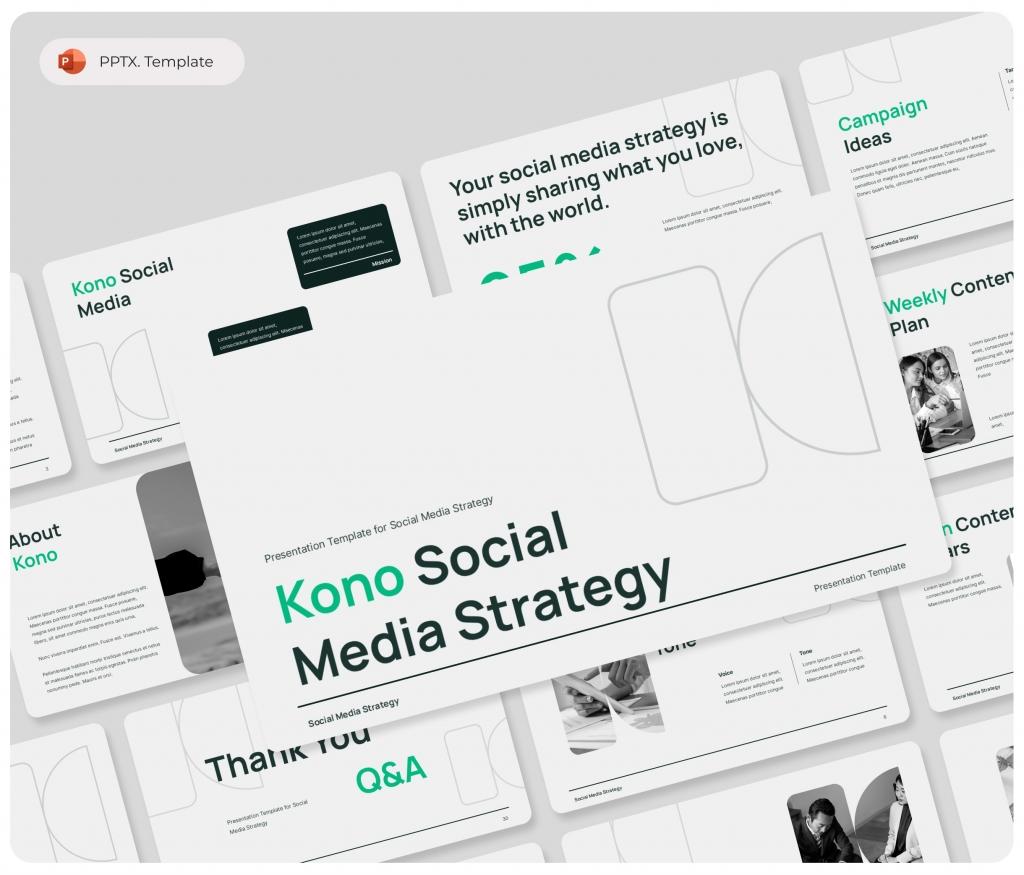 Kono Social Media Strategy PowerPoint template