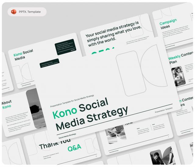 Kono Social Media Strategy PowerPoint template