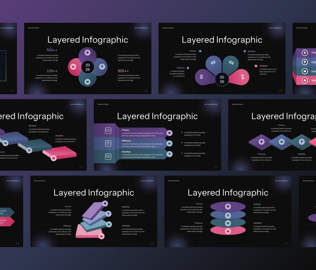 Layered Infographic presentation PowerPoint Template