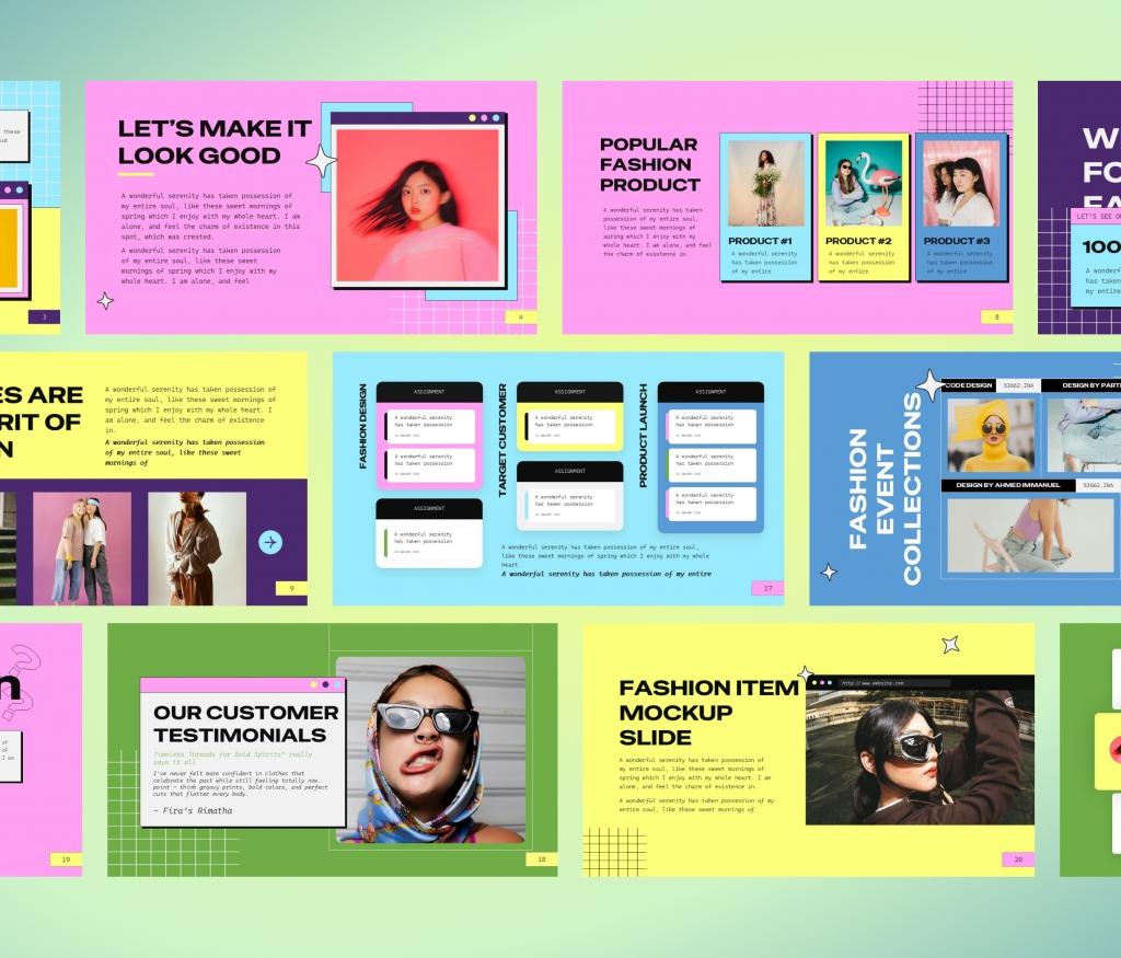 90's Brutalism Style PowerPoint Presentation Template