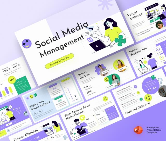 Social Media Management Presentation PowerPoint Template