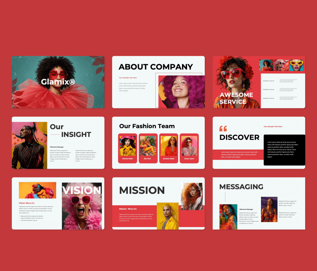 Fashion Glamix Presentation PowerPoint Template