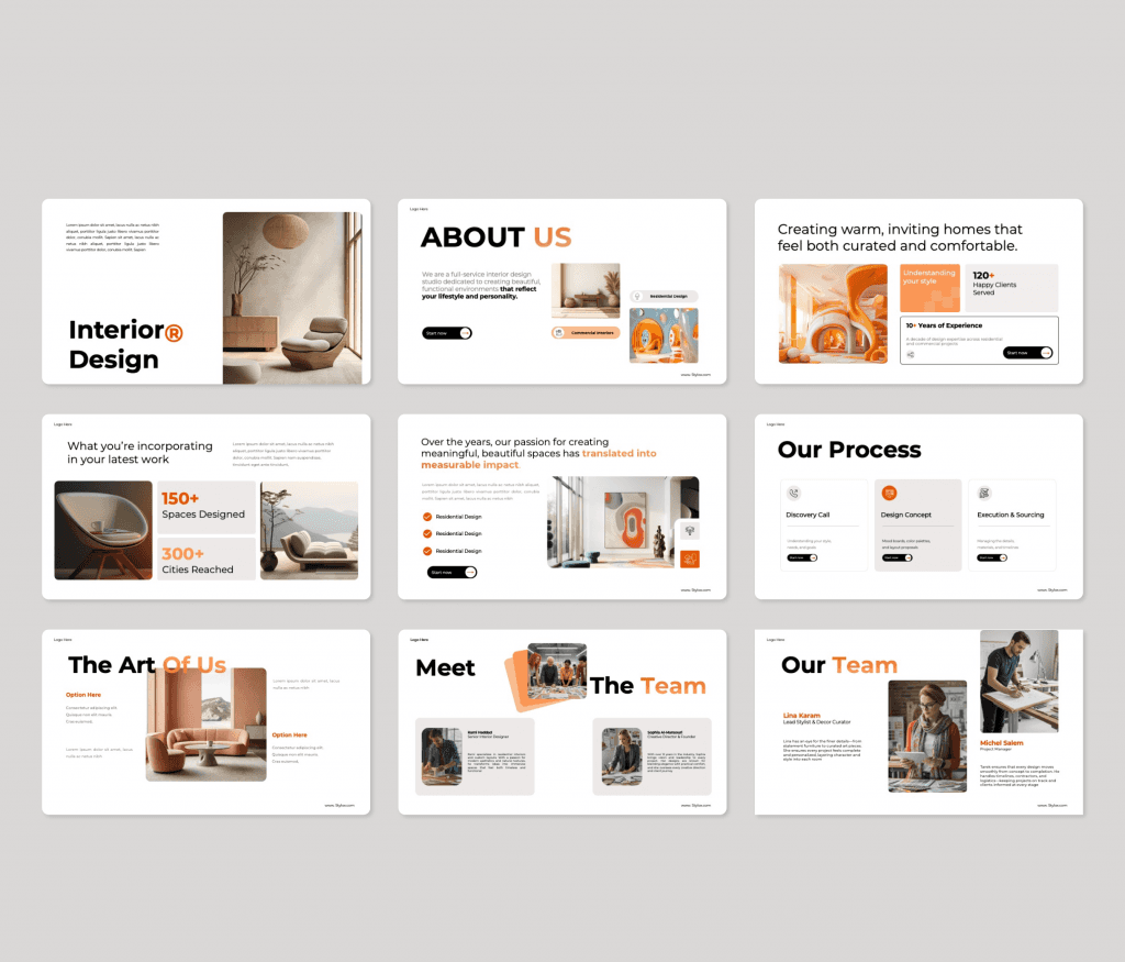 Home Interior presentation PowerPoint template