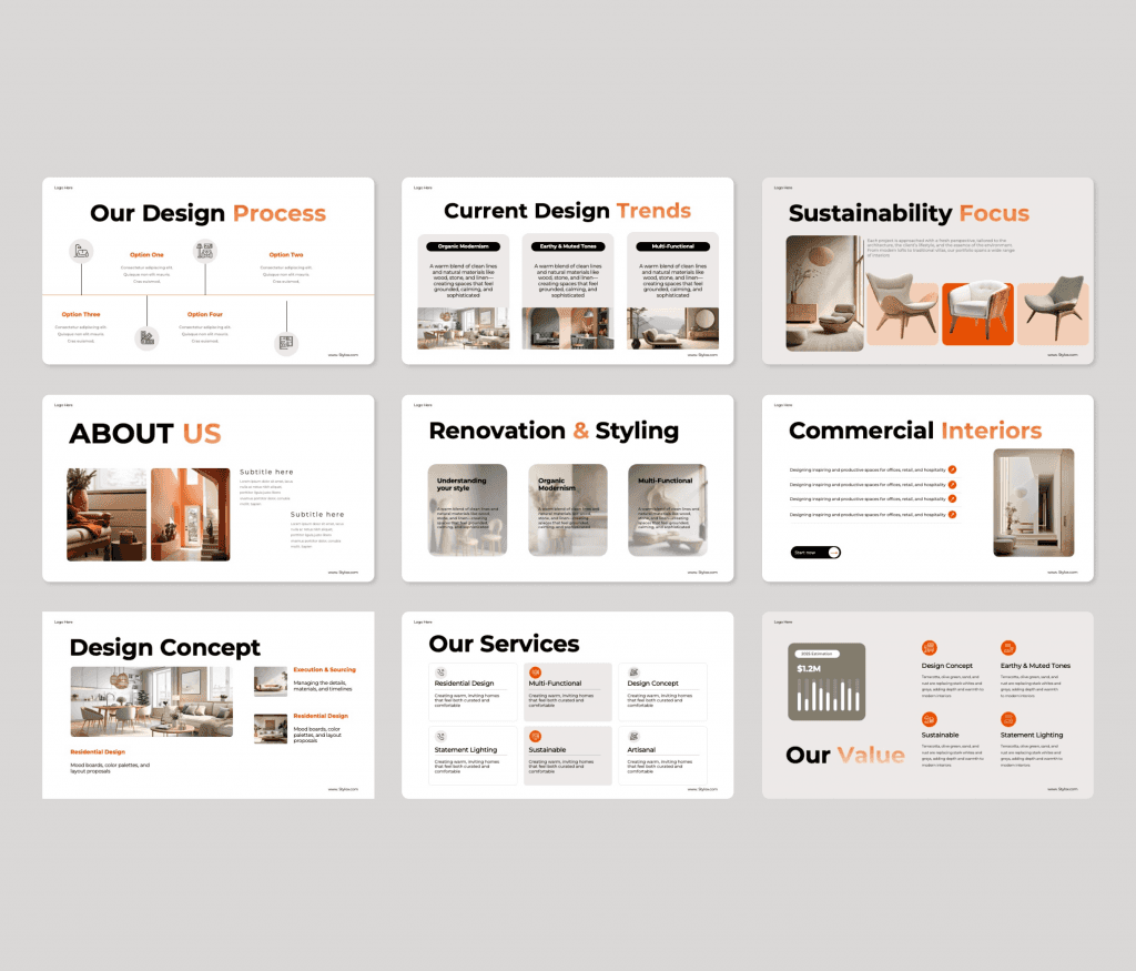 Home Interior presentation PowerPoint template